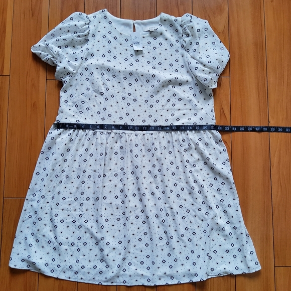 LOFT White Diamond Patterns Size 10 Dress - Picture 6 of 12